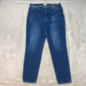 Nicole Miller Soho High Rise Ankle Skinny Jeans Womens Plus Size 14 Medium Blue